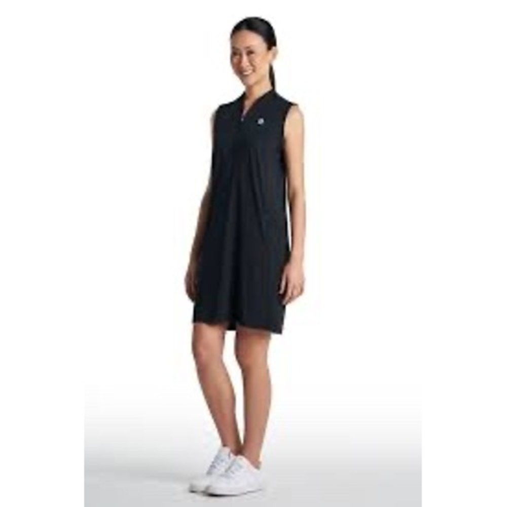 Coolibar Backspin Sleeveless Golf Dress Black UPF 50+ Size L 10832